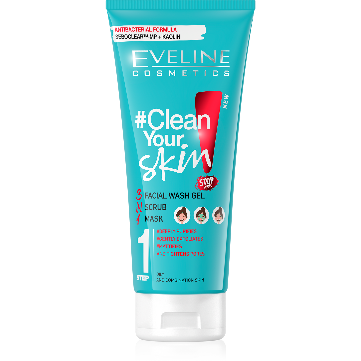 CLEAN YOUR SKIN 3IN1 FACIAL WASH GEL+SCRUB+MASK 200ML